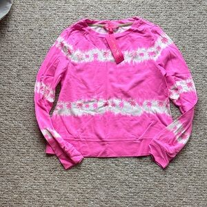 Lilly Pulitzer Pink and White Palm Tree Top